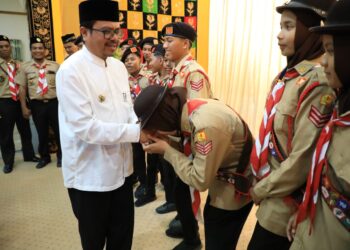 Peserta Jamnas XI Kontingen Cabang Aceh Utara Pj. Bupati di Pendopo Kabupaten