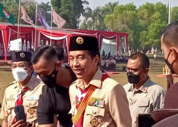 Presiden Jokowi Menyapa Peserta Jamnas XI 2022 di Lapangan Utama Buperta